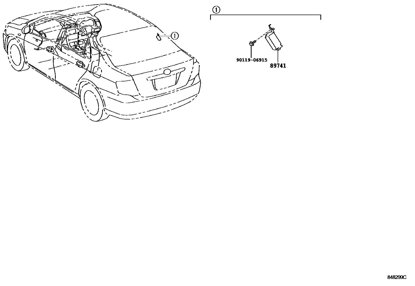 Toyota COROLLA 遥控门锁 EPC diagram — 848299C