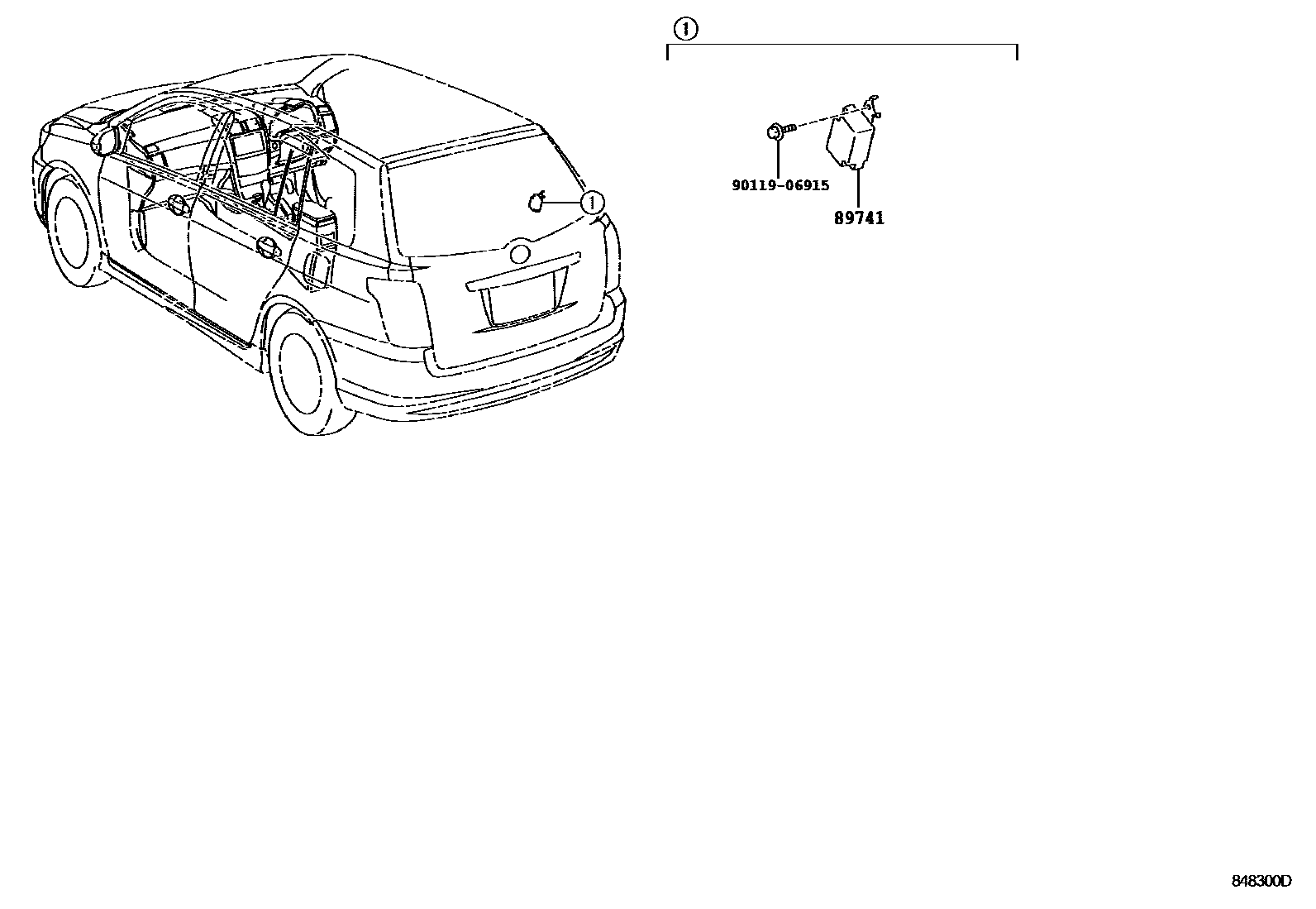 Toyota COROLLA 遥控门锁 EPC diagram — 848300D