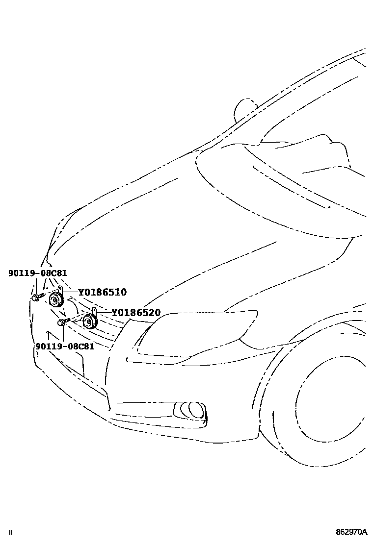 Toyota COROLLA 喇叭 EPC diagram — 862970A