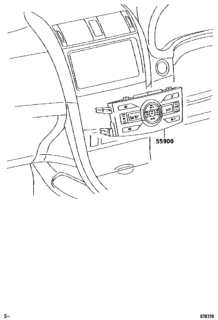 Toyota COROLLA 暖风和空调系统 - 控制器和风管 EPC diagram — 878728