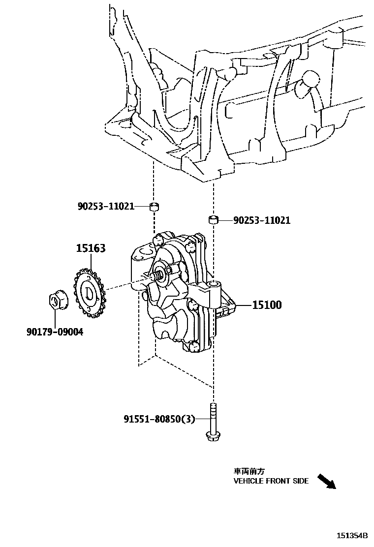 Toyota COROLLA Engine Oil Pump EPC diagram — 151354B