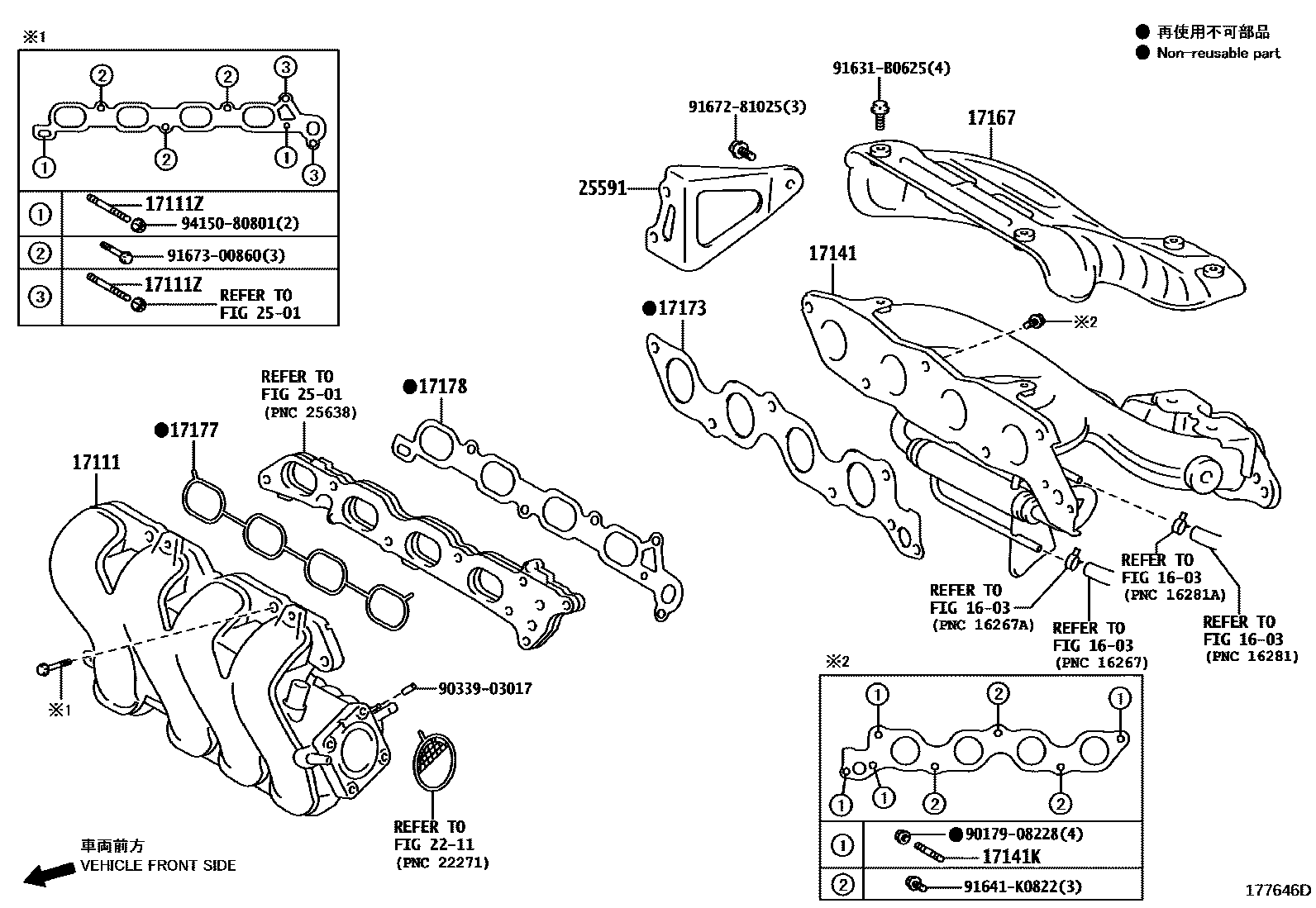 Toyota COROLLA Manifold EPC diagram — 177646D