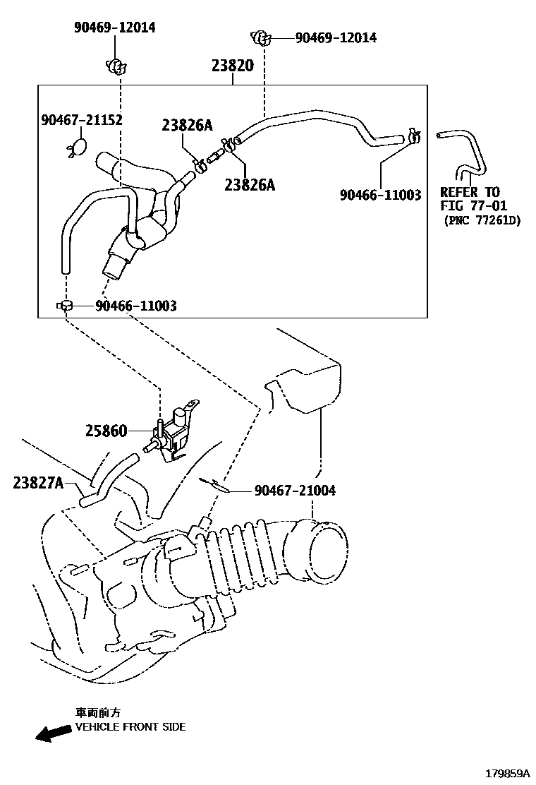 Toyota COROLLA vacuum tube EPC diagram — 179859A