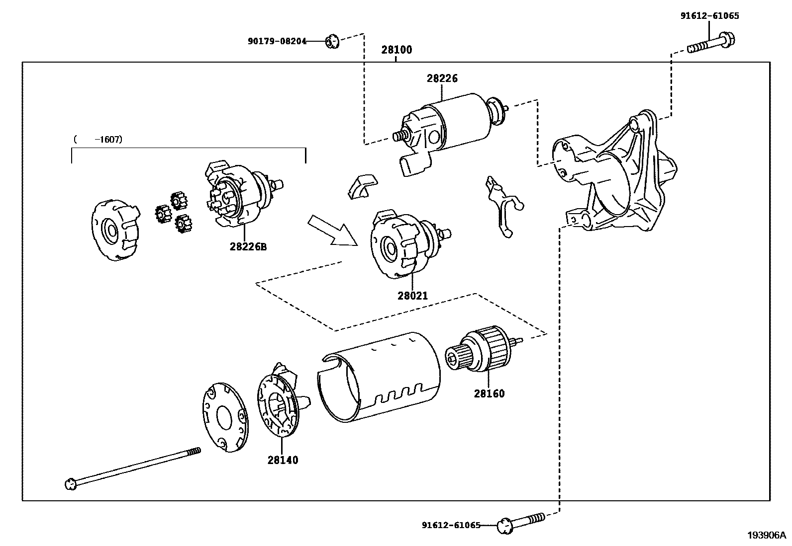 Toyota COROLLA 起动机 EPC diagram — 193906A