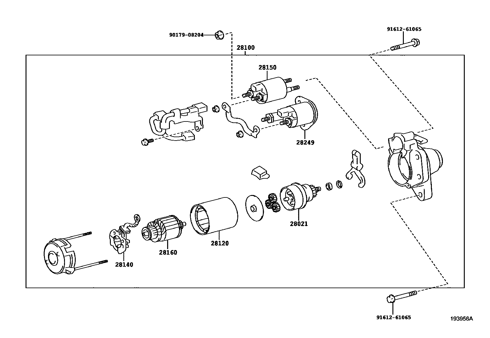 Toyota COROLLA 起动机 EPC diagram — 193956A