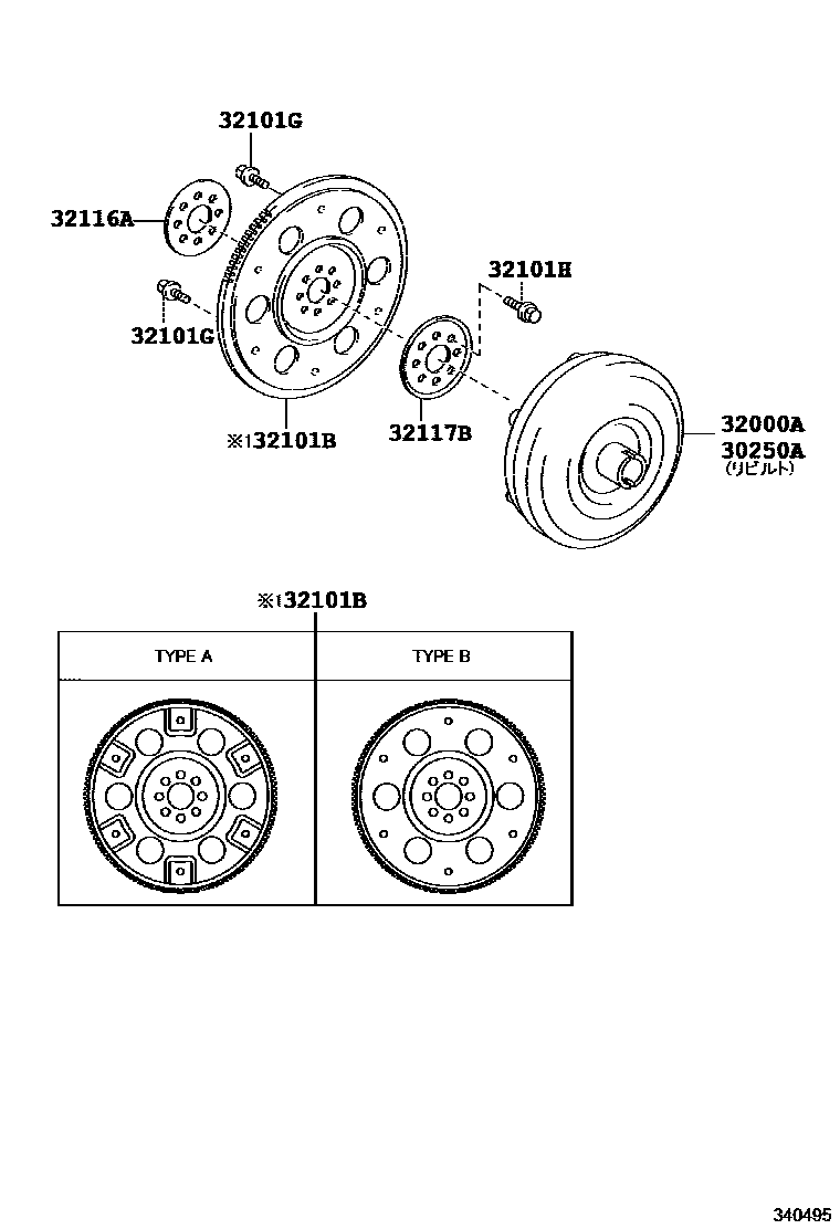 Toyota COROLLA 变矩器、前油泵(CVT) EPC diagram — 340495