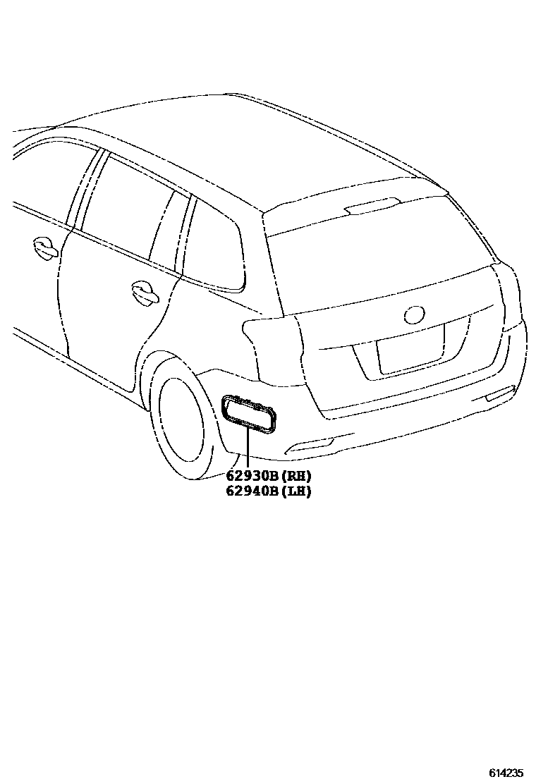 Toyota COROLLA 车侧通风装置 EPC diagram — 614235