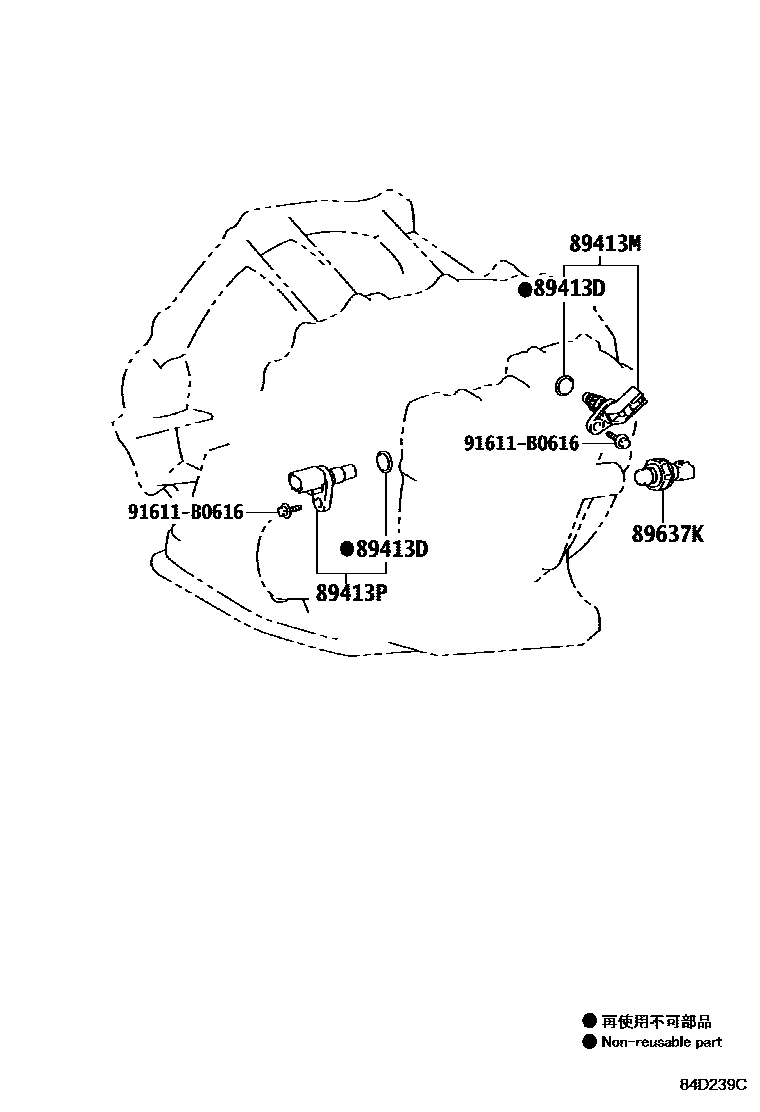 Toyota COROLLA 超速档和电子控制变速器 EPC diagram — 84D239C