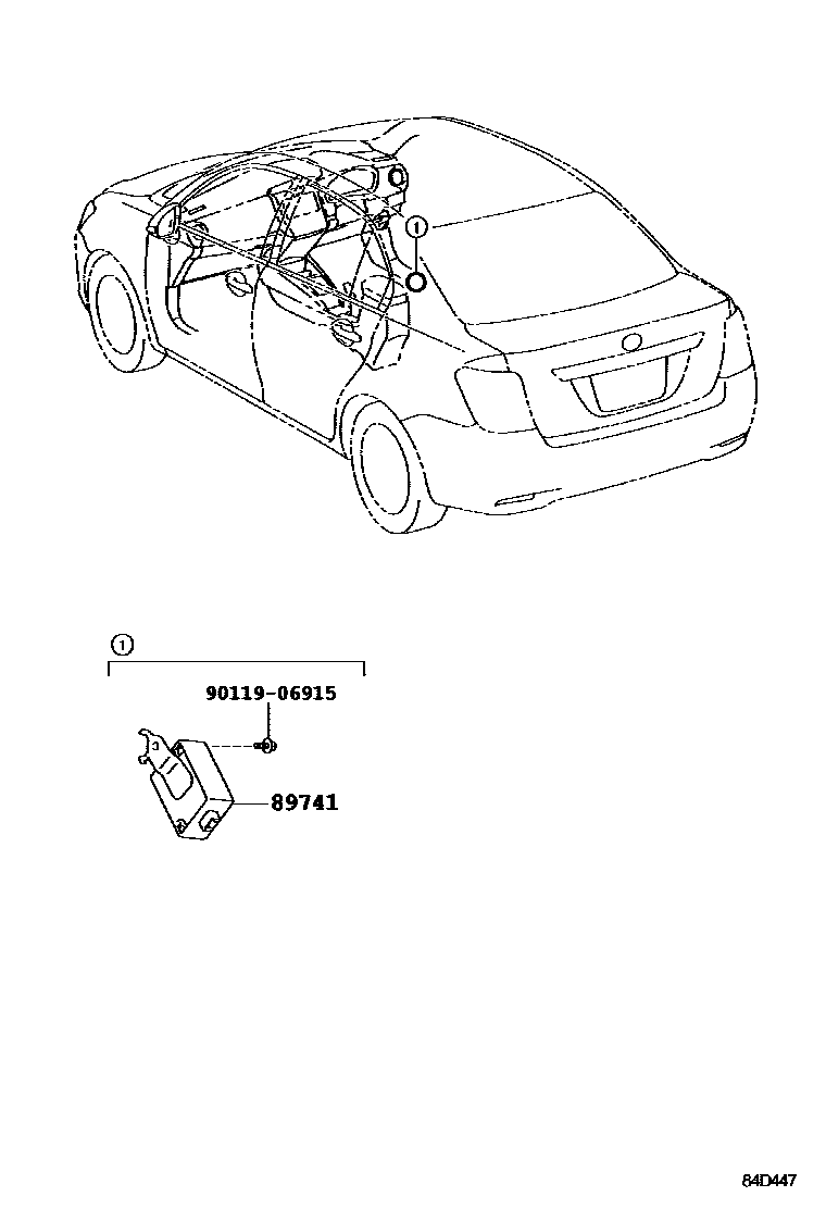 Toyota COROLLA 遥控门锁 EPC diagram — 84D447