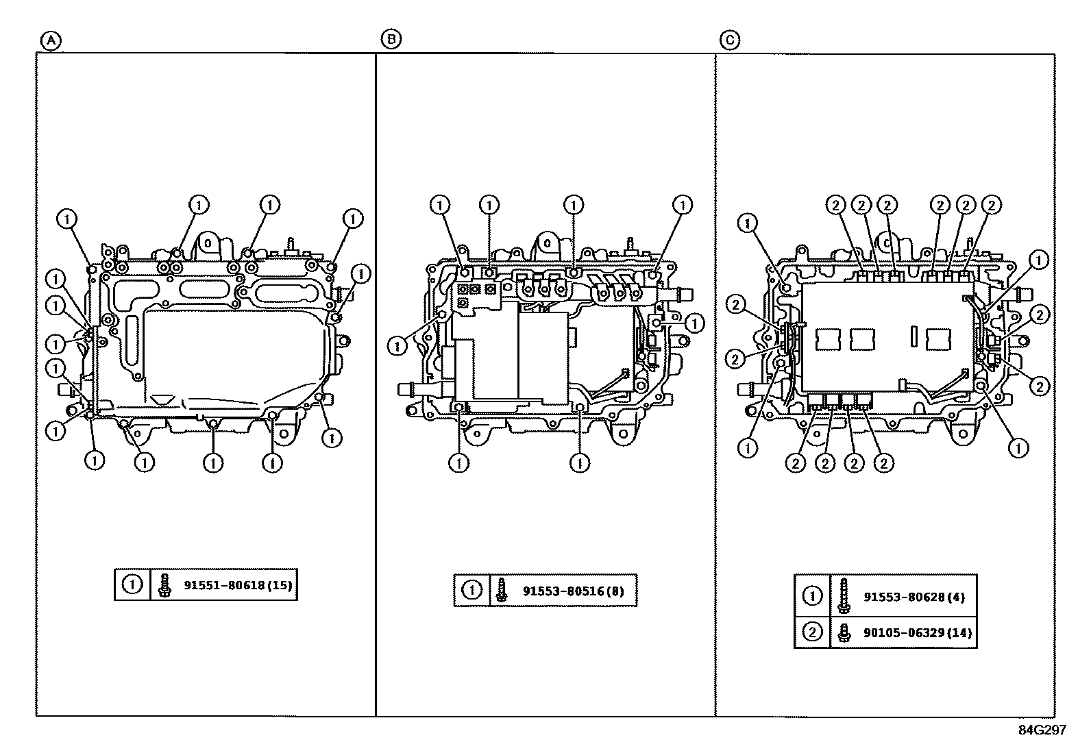 Toyota COROLLA HV逆变器 EPC diagram — 84G297