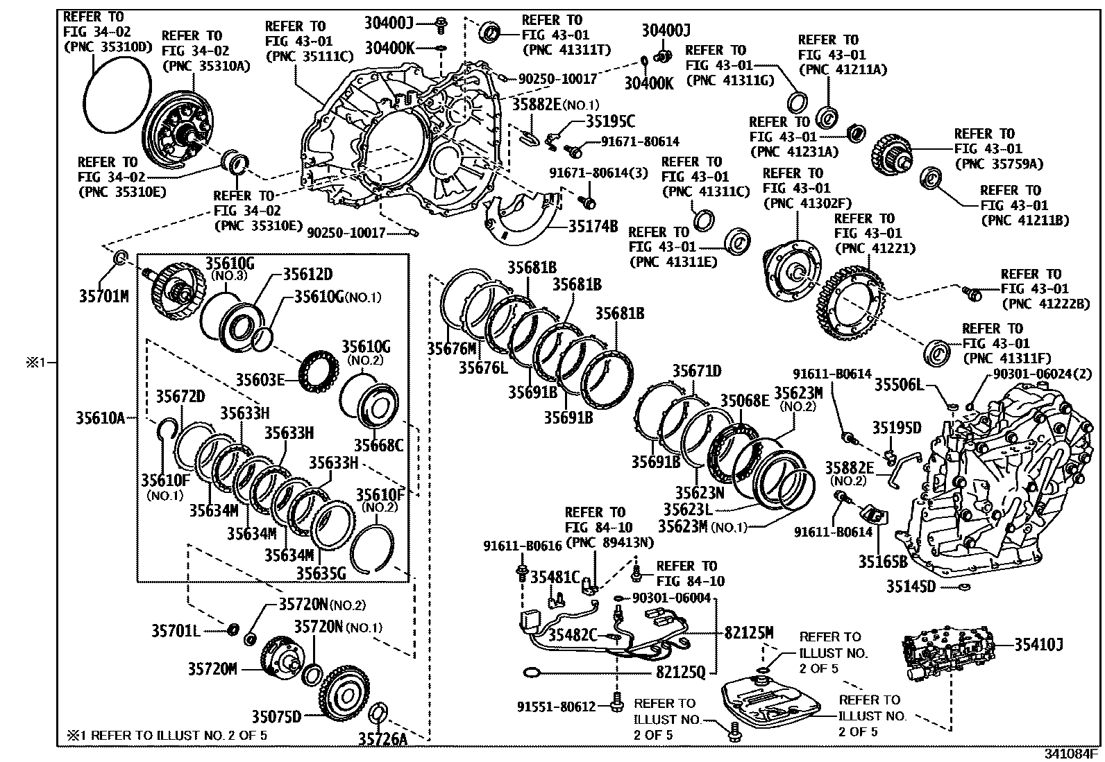 Toyota COROLLA 传动桥总成(CVT) EPC diagram — 341084F