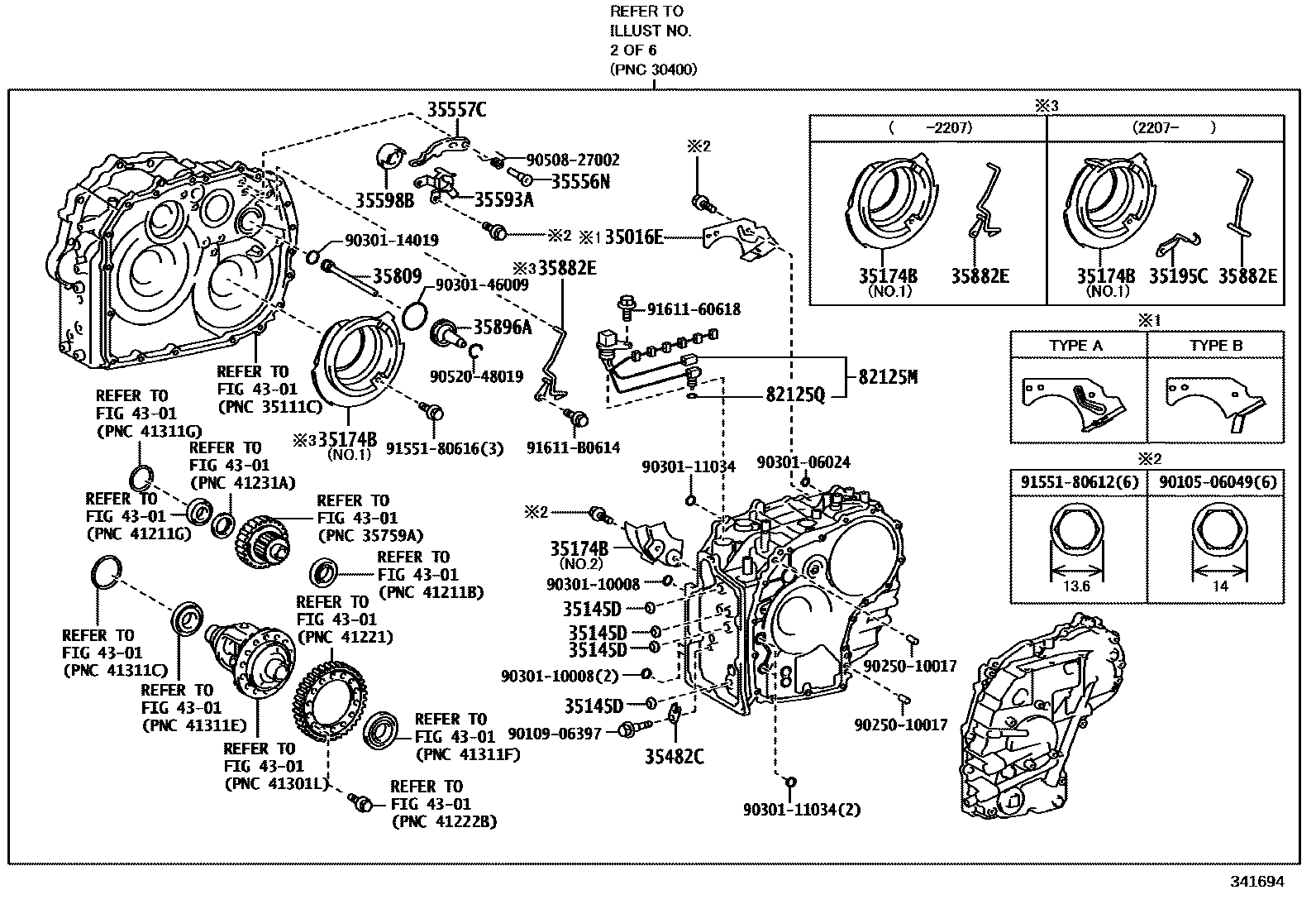 Toyota COROLLA 传动桥总成(CVT) EPC diagram — 341694