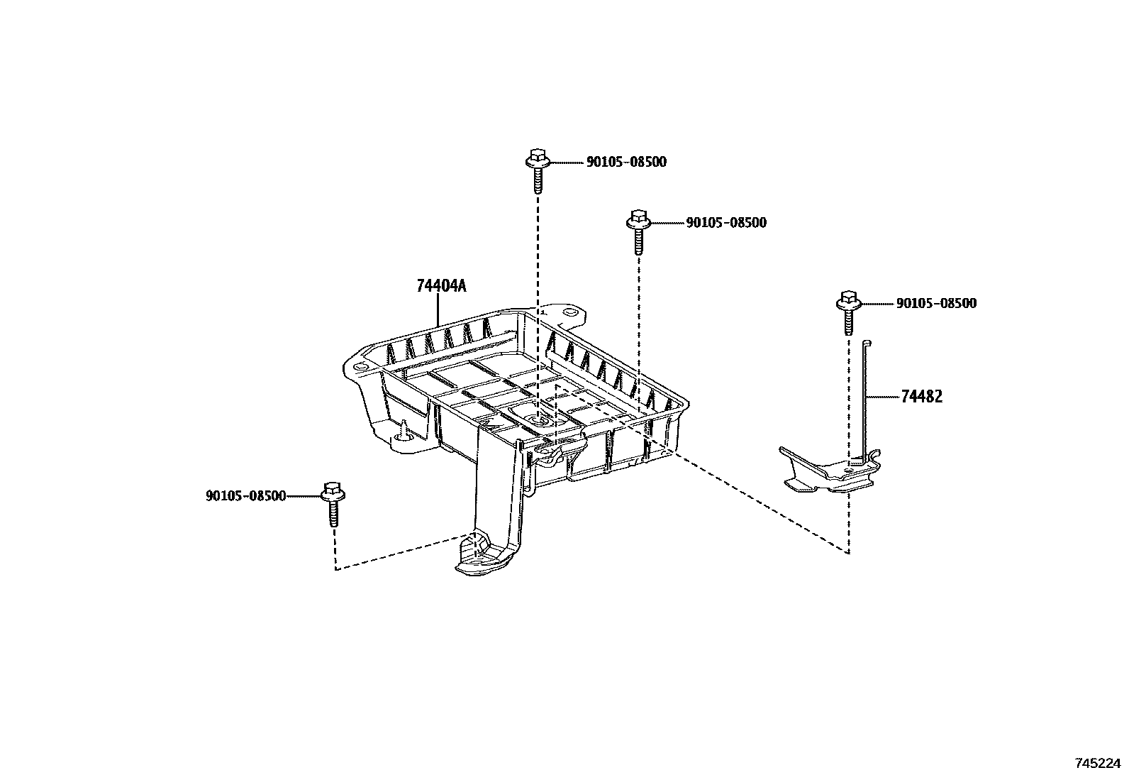 Toyota COROLLA battery holder EPC diagram — 745224