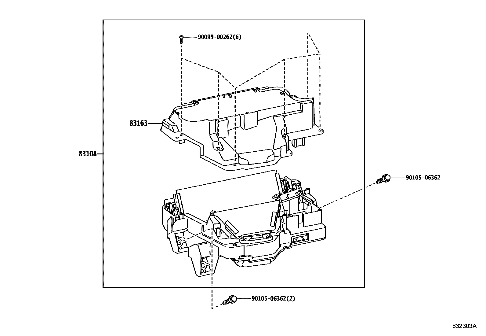 Toyota COROLLA 仪表 EPC diagram — 832303A