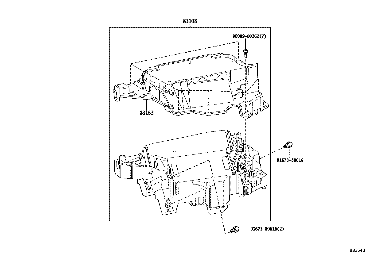 Toyota COROLLA 仪表 EPC diagram — 832543
