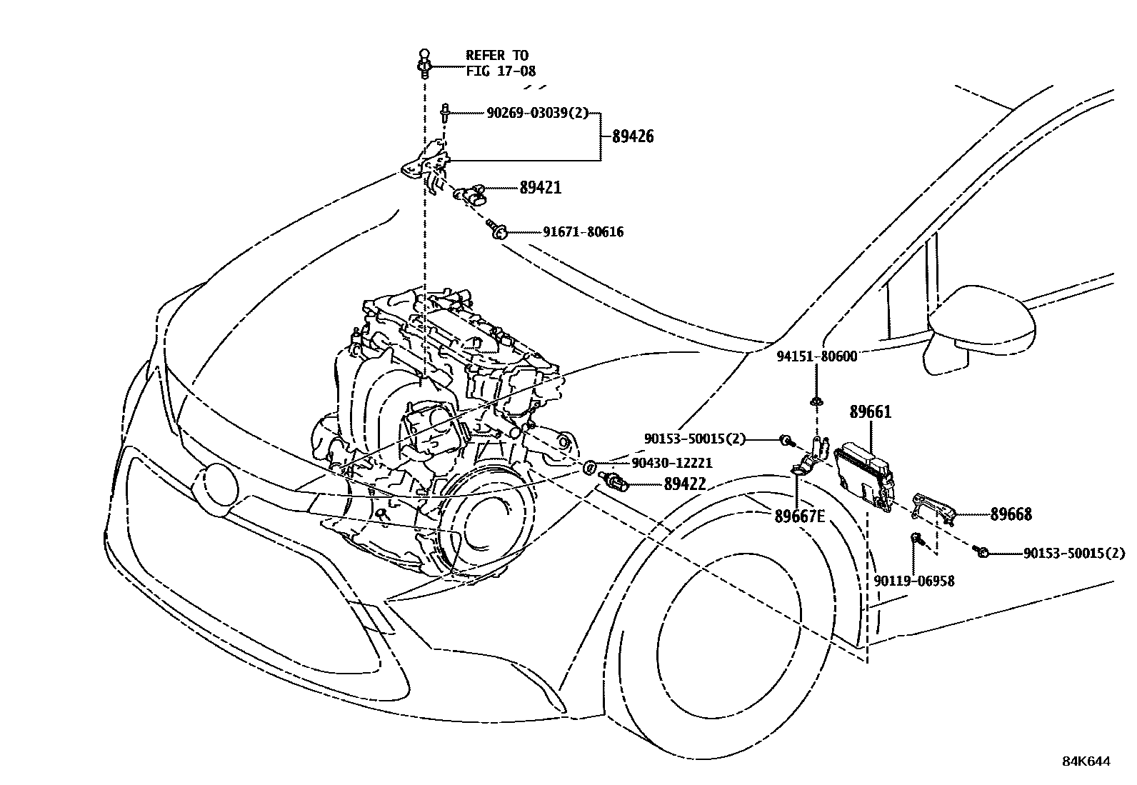 Toyota COROLLA 电子燃油喷射系统 EPC diagram — 84K644