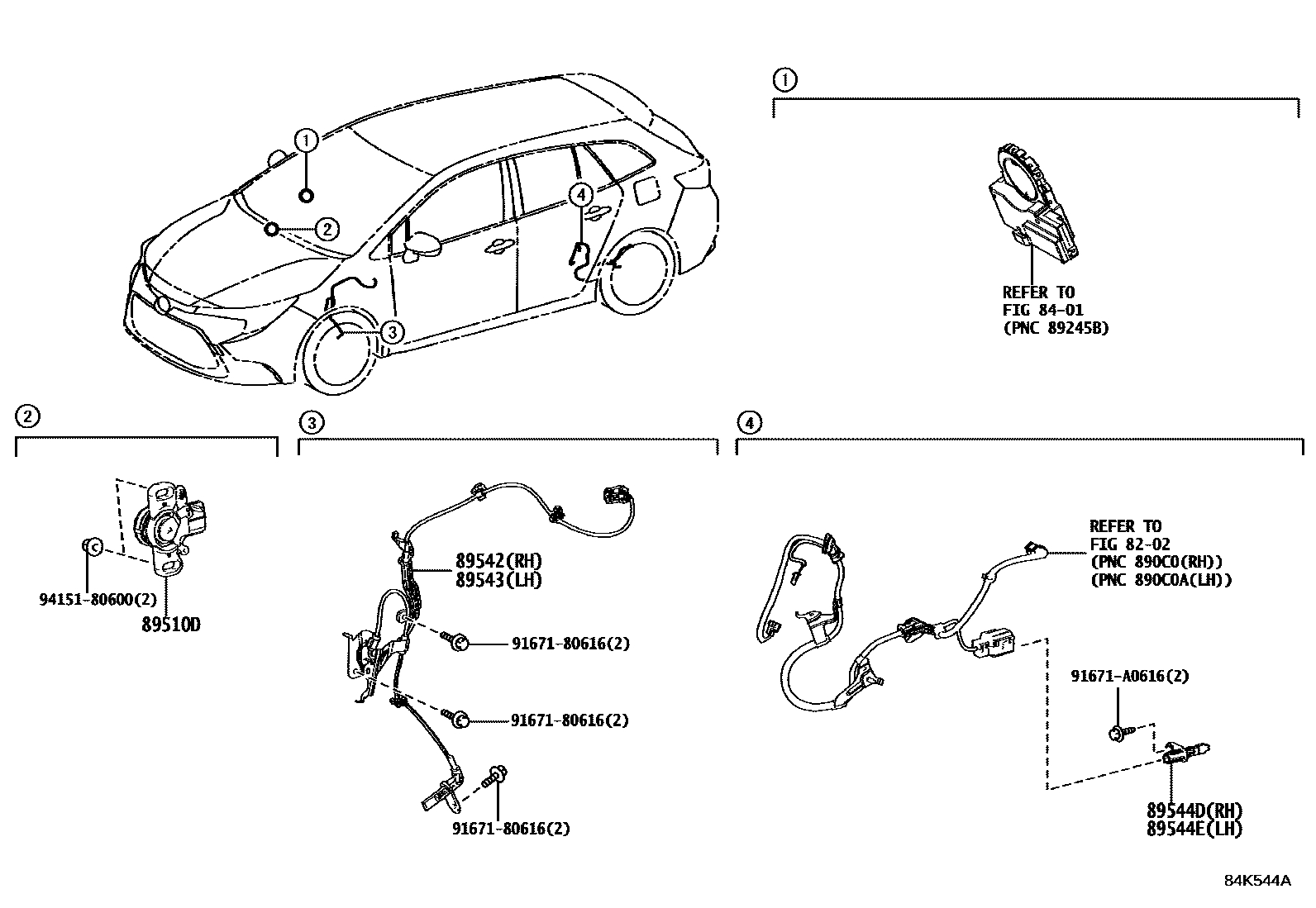 Toyota COROLLA ABS 和 VSC EPC diagram — 84K544A