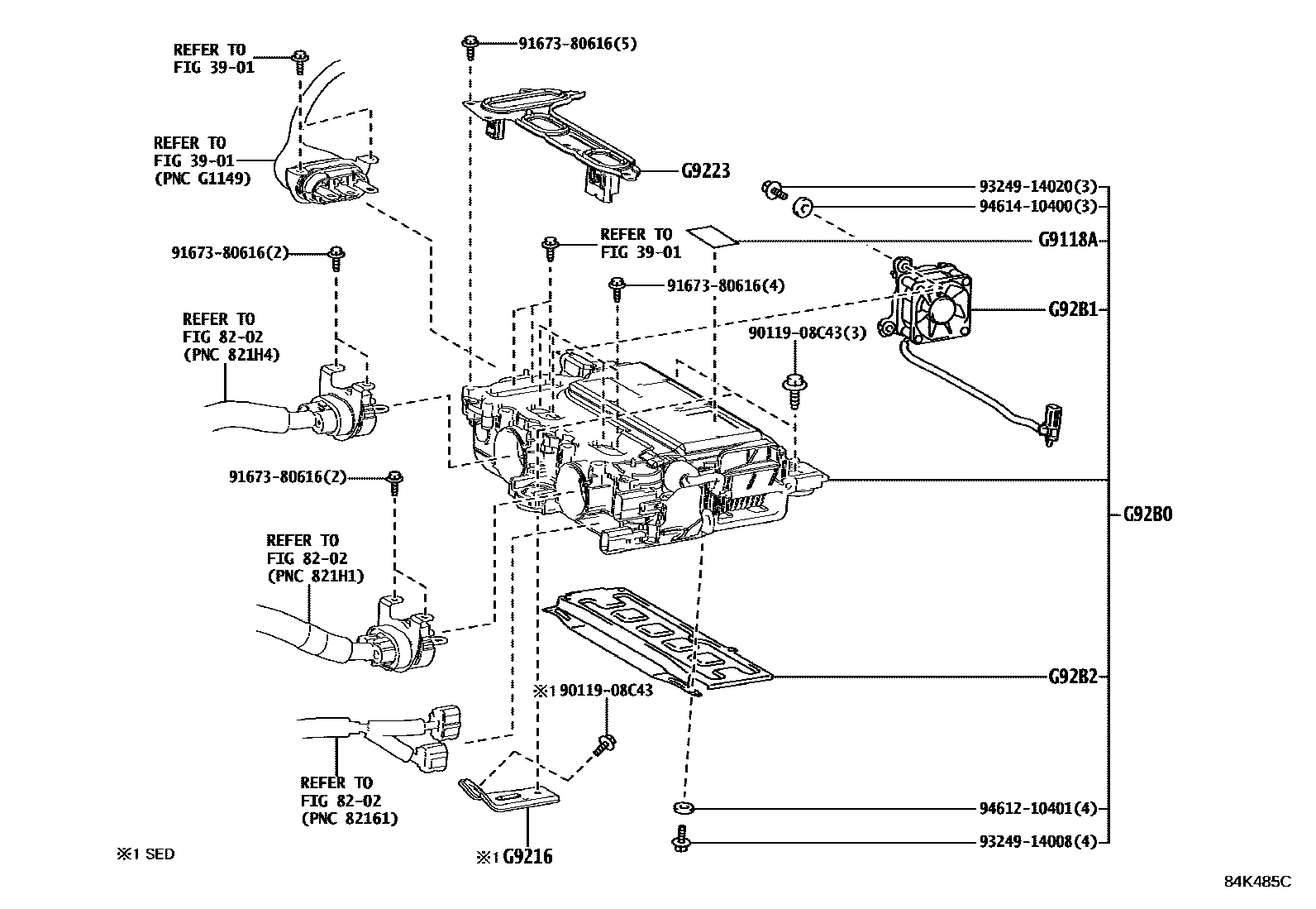 Toyota COROLLA HV逆变器 EPC diagram — 84K485C