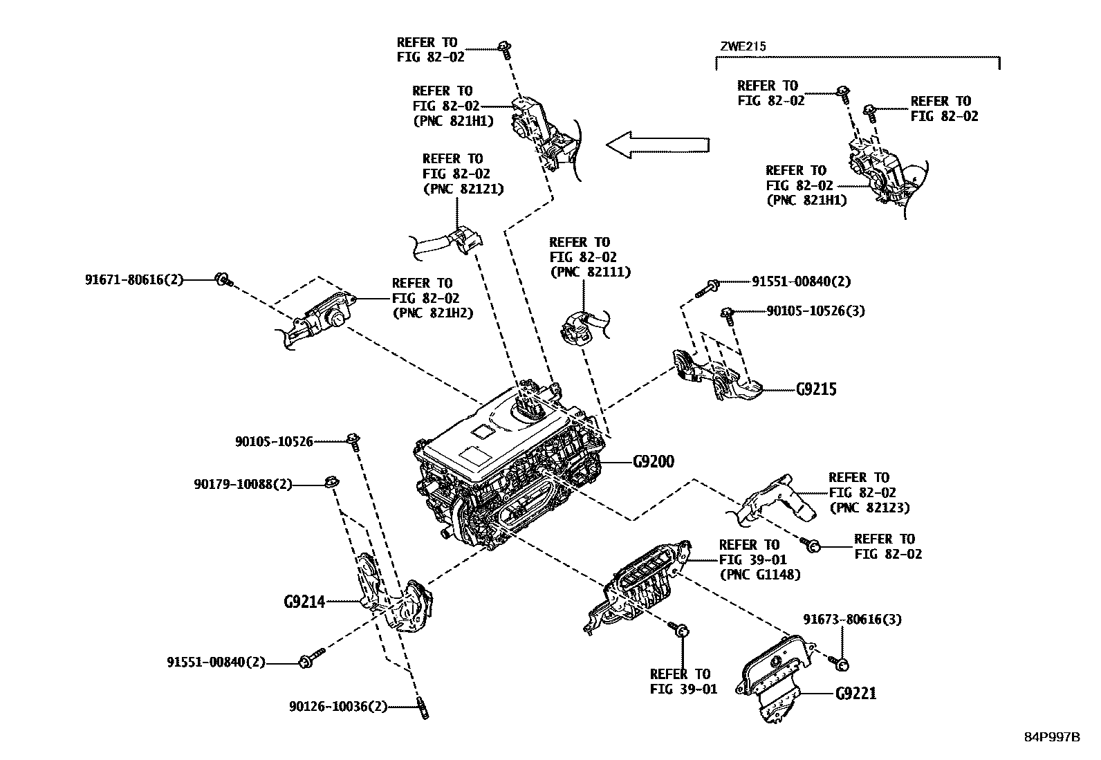 Toyota COROLLA HV逆变器 EPC diagram — 84P997B