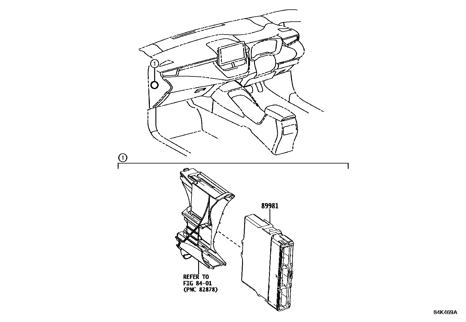 Toyota COROLLA HV控制ECU EPC diagram — 84K469A