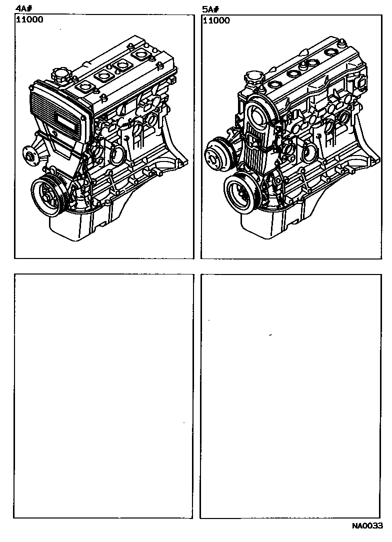 Toyota COROLLA Partial Engine Assembly EPC diagram — NA0033