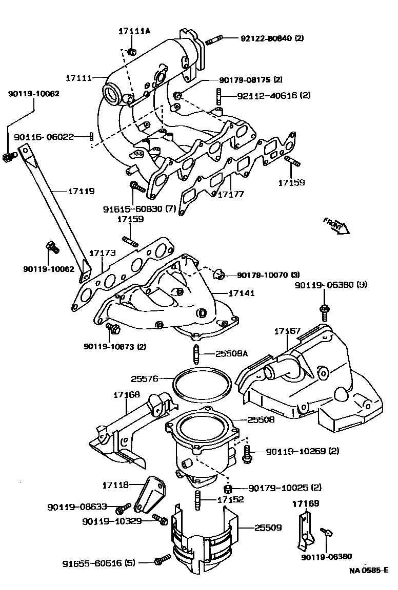 Toyota COROLLA Manifold EPC diagram — NA0585E