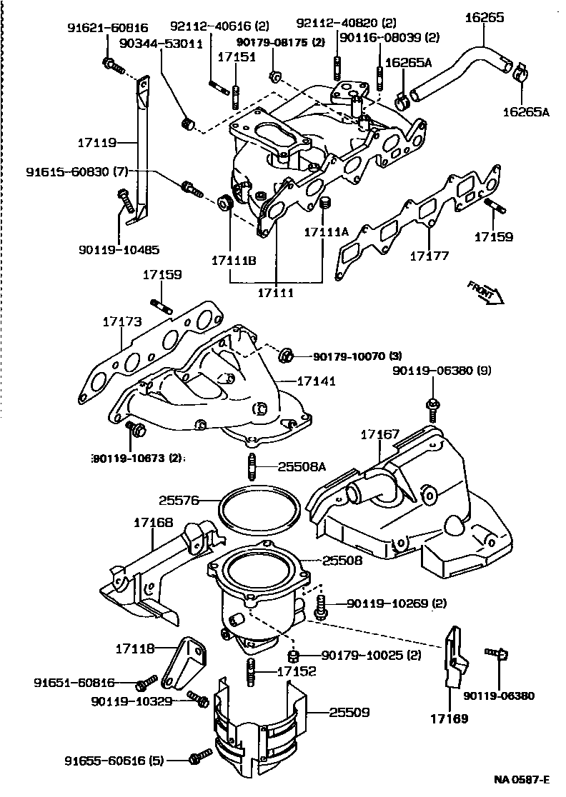 Toyota COROLLA Manifold EPC diagram — NA0587E