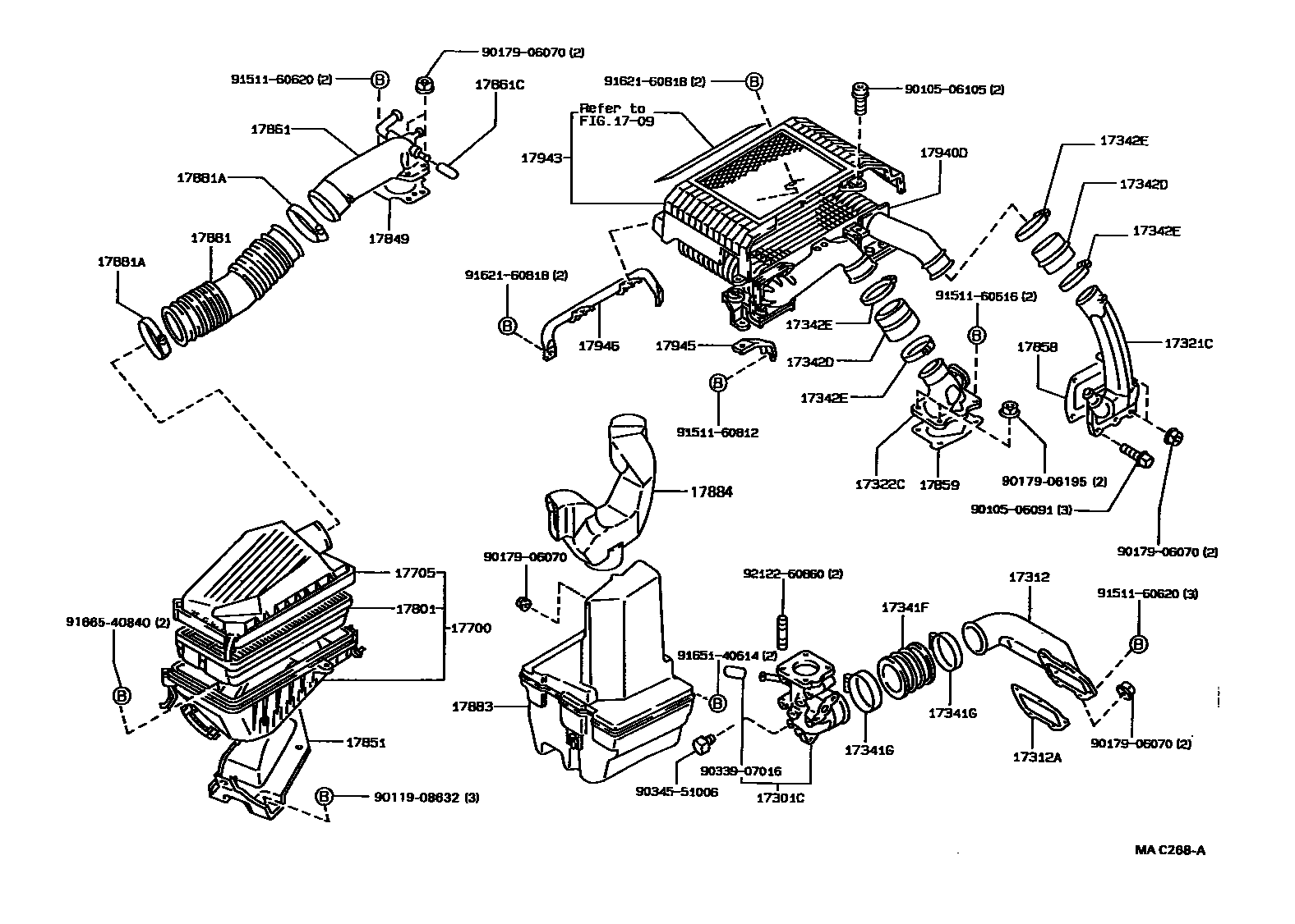 Toyota COROLLA Air Cleaner EPC diagram — MAC268A