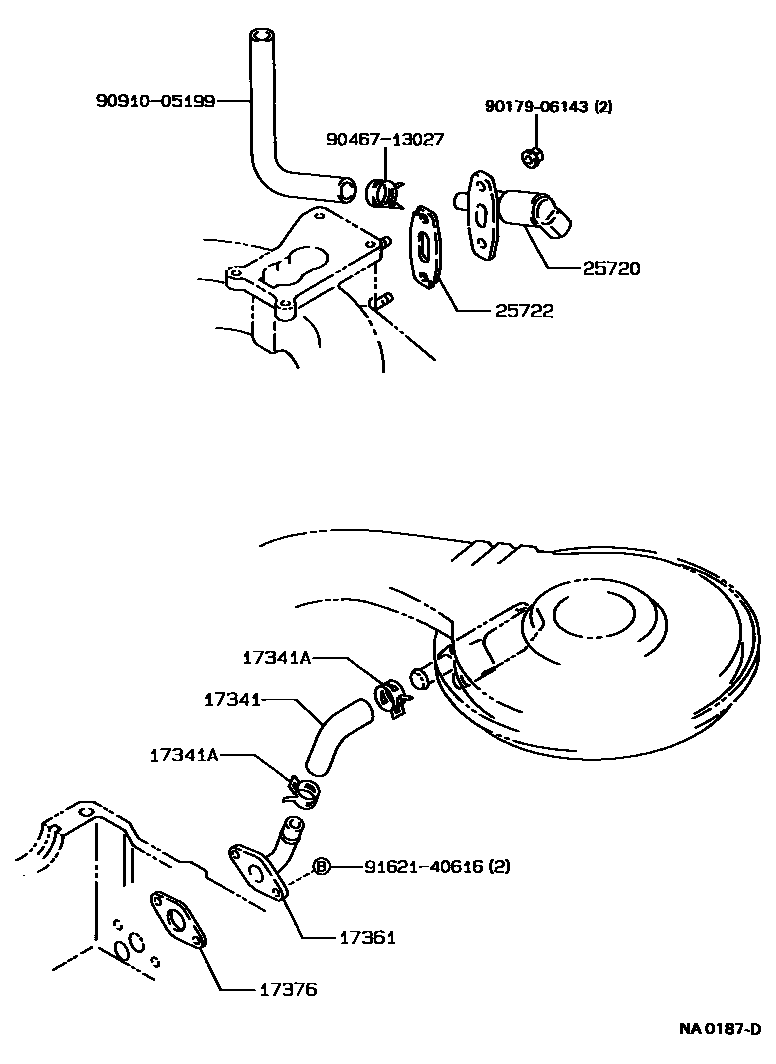 Toyota COROLLA 歧管喷气系统 EPC diagram — NA0187D