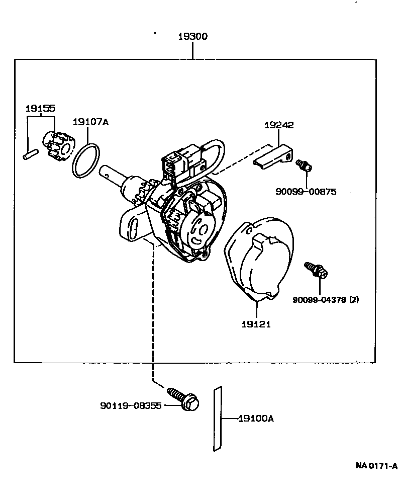 Toyota COROLLA 分电器 EPC diagram — NA0171A