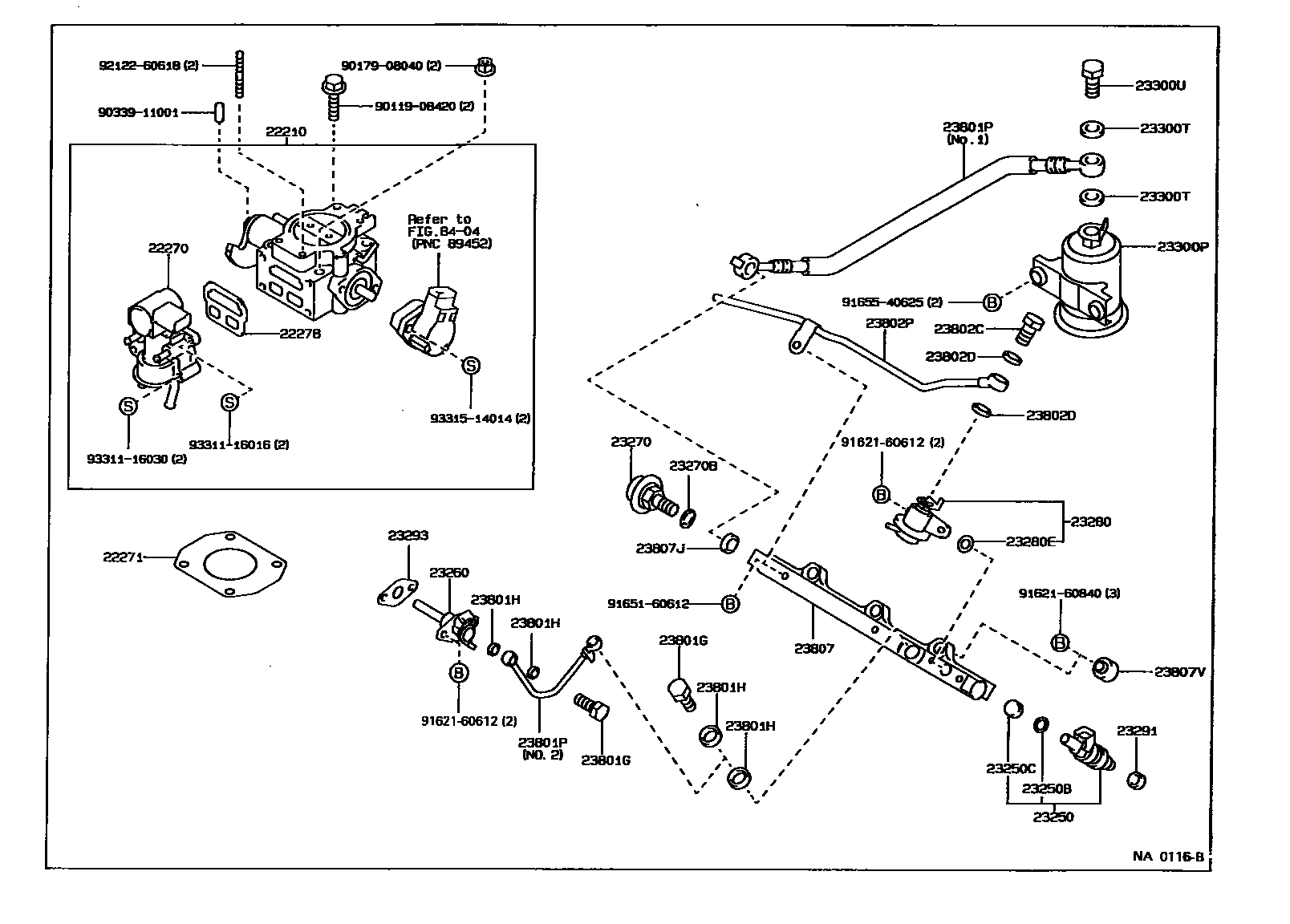 Toyota COROLLA 燃油喷射系统 EPC diagram — NA0116B