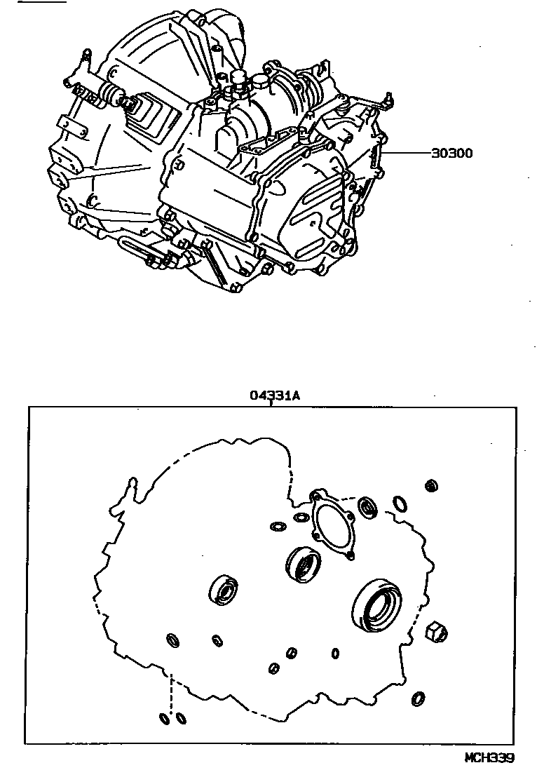 Toyota COROLLA 传动桥或变速器总成和衬垫组件(MTM) EPC diagram — MCH339