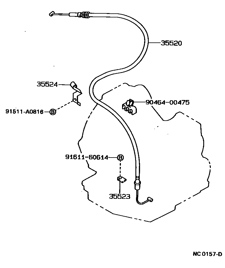 Toyota COROLLA 节气阀连杆和阀杆(ATM) EPC diagram — NC0157D