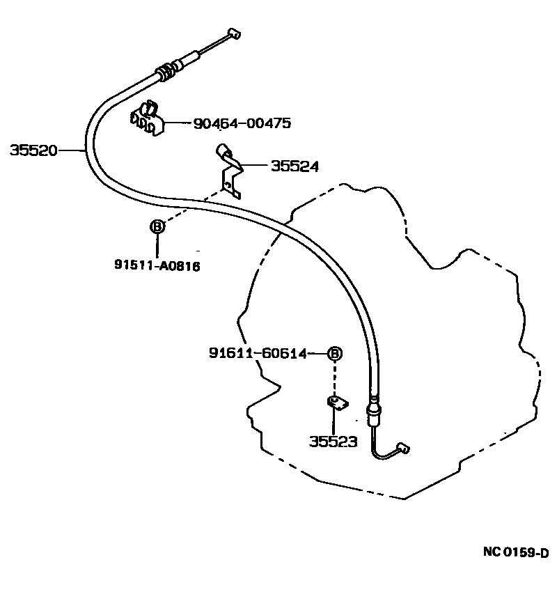 Toyota COROLLA 节气阀连杆和阀杆(ATM) EPC diagram — NC0159D
