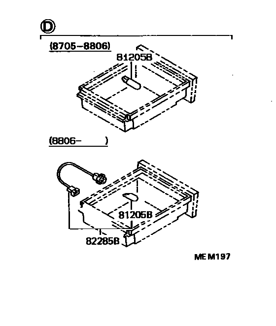 Toyota COROLLA 车内灯 EPC diagram — MEM197