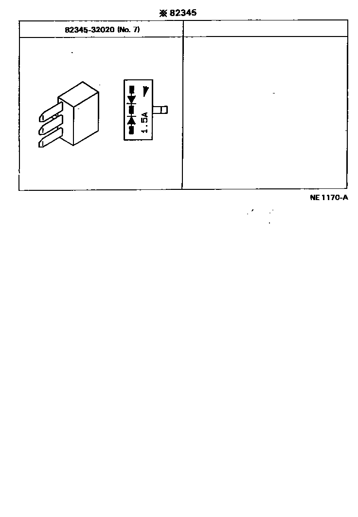 Toyota COROLLA 线束和卡夹 EPC diagram — NE1170A