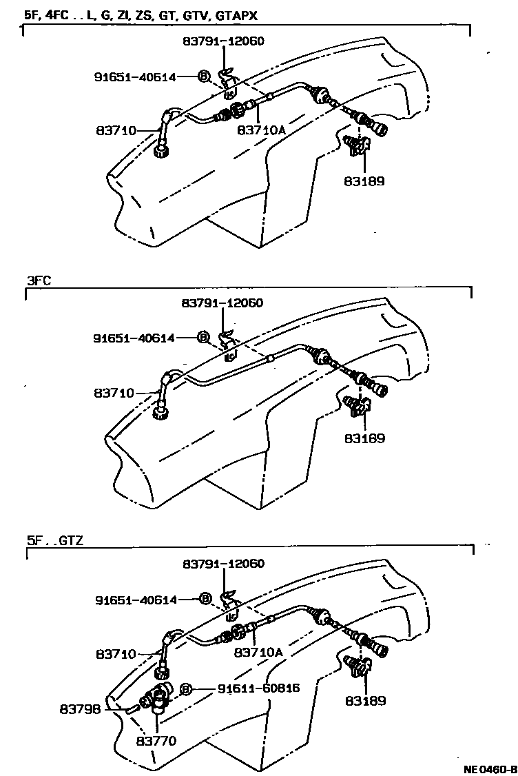 Toyota COROLLA 仪表 EPC diagram — NE0460B