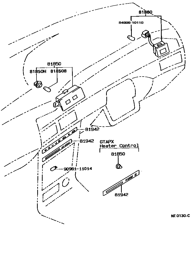 Toyota COROLLA indicator light EPC diagram — NE0130C
