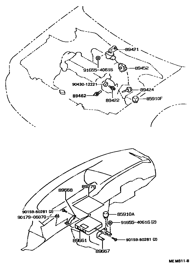 Toyota COROLLA 电子燃油喷射系统 EPC diagram — MEM811B