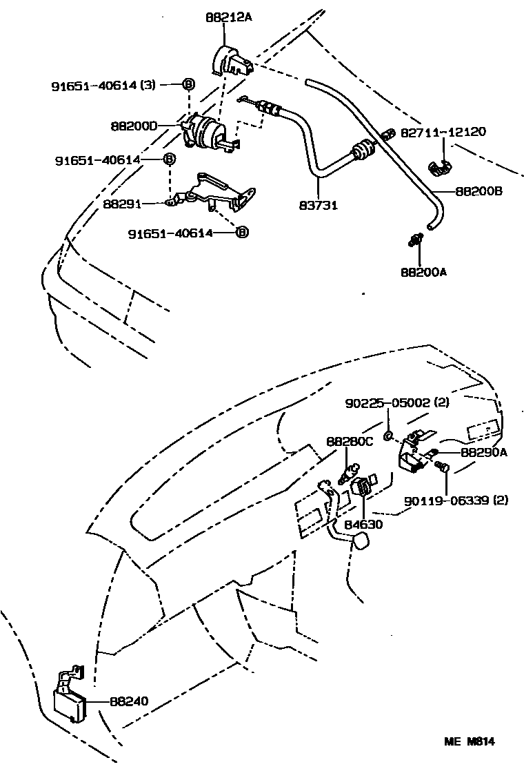 Toyota COROLLA 巡航控制(自动行驶) EPC diagram — MEM814