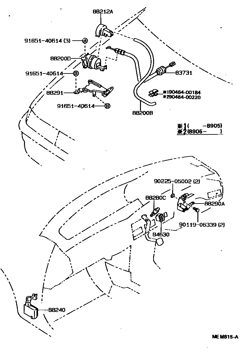 Toyota COROLLA 巡航控制(自动行驶) EPC diagram — MEM815A