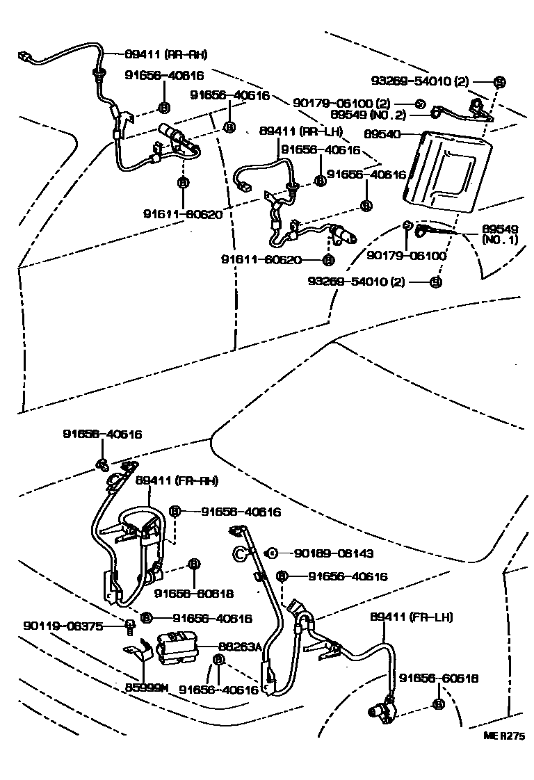 Toyota COROLLA ABS 和 VSC EPC diagram — MER275