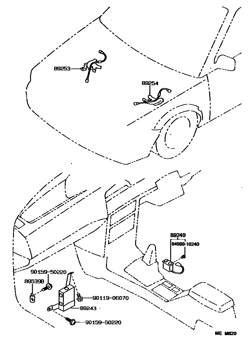 Toyota COROLLA 电子调节悬架 EPC diagram — MEM820