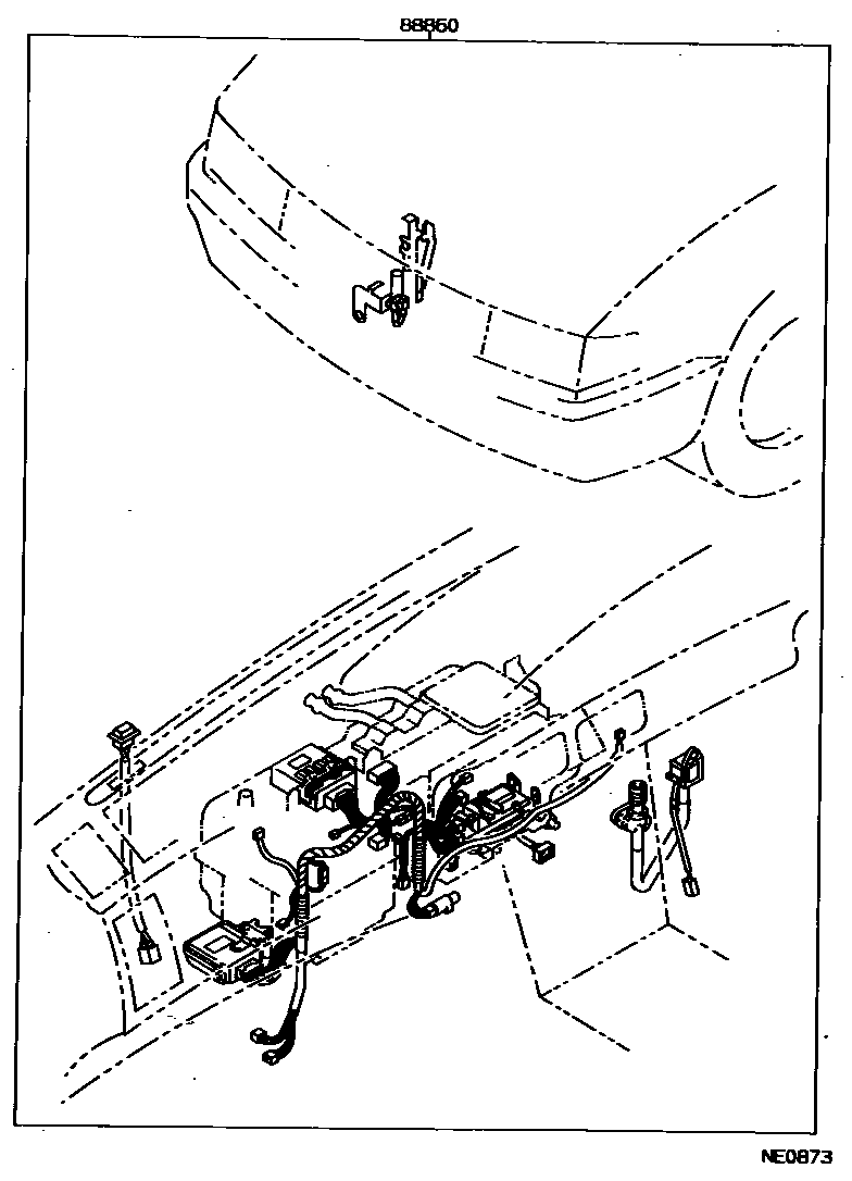 Toyota COROLLA 暖风和空调系统 - 组件 EPC diagram — NE0873