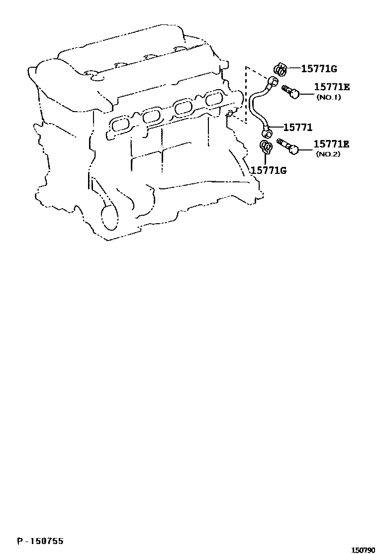 Toyota COROLLA Engine Oil Cooler EPC diagram — 150790