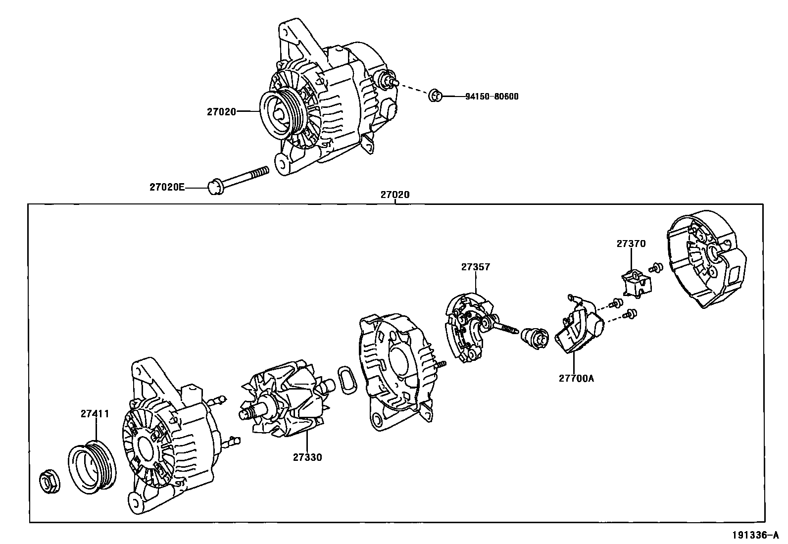 Toyota COROLLA Alternator EPC diagram — 191336A
