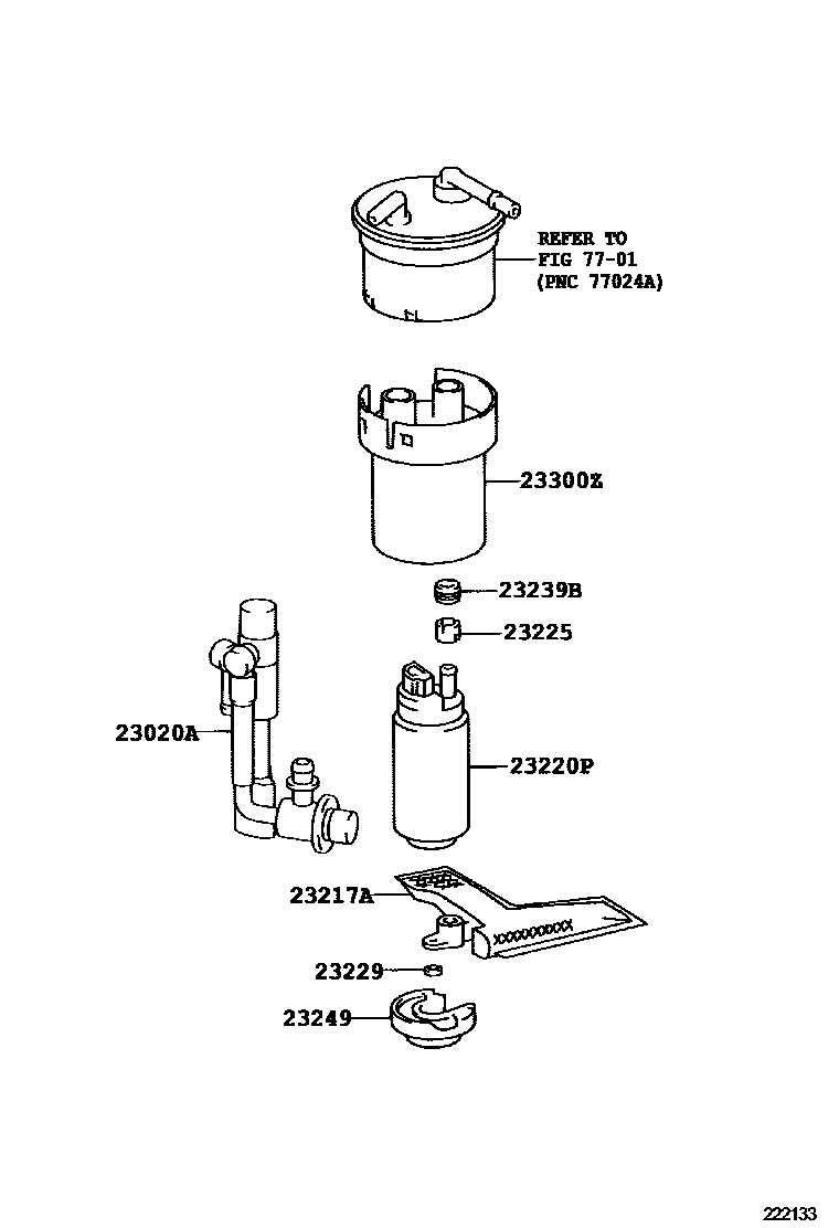Toyota COROLLA 燃油喷射系统 EPC diagram — 222133