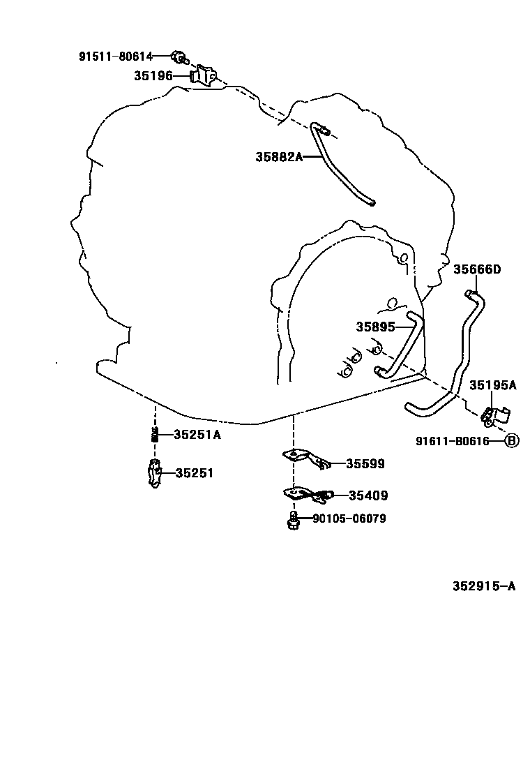 Toyota COROLLA 阀体和滤油网(ATM) EPC diagram — 352915A