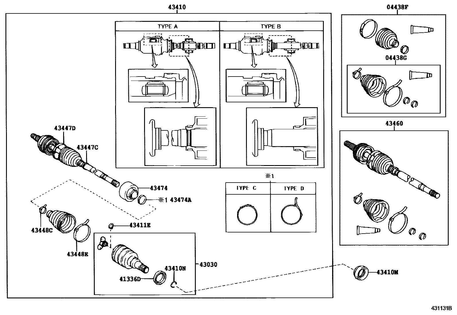 Toyota COROLLA Front Drive Shaft EPC diagram — 431131B