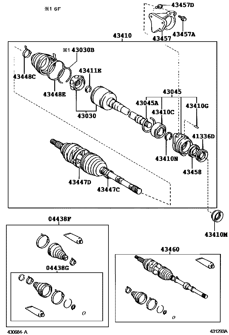 Toyota COROLLA Front Drive Shaft EPC diagram — 431293A